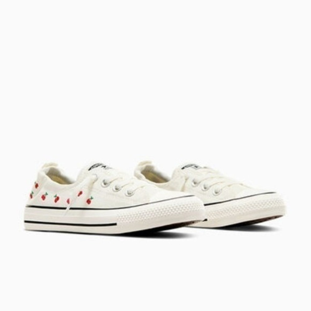 Converse Chuck Taylor All Star Shoreline Slip White Cherry Embroidery NWOT 7.5 - Picture 3 of 14